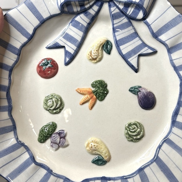 Vintage Fitz and Floyd “Petite Vegetable Bowquet” Canape Plate - Picture 11 of 12